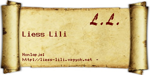 Liess Lili névjegykártya